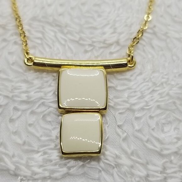 Napier Set Earrings Necklace Square Cream Gold Necklace Earrings - Picture 3 of 10